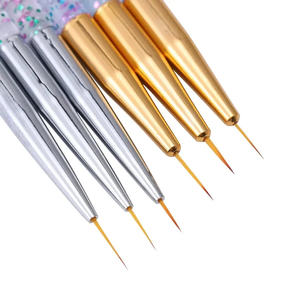 3Pcs Ultra-Thin Nail Art Liner Brush Set | Stripe & UV Gel