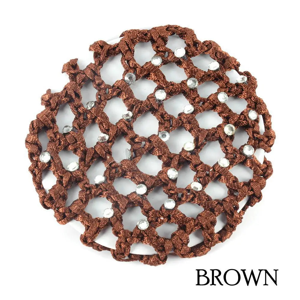 Pearl Rhinestone Bun Cover Hair Net | Ballet Dance Elastic