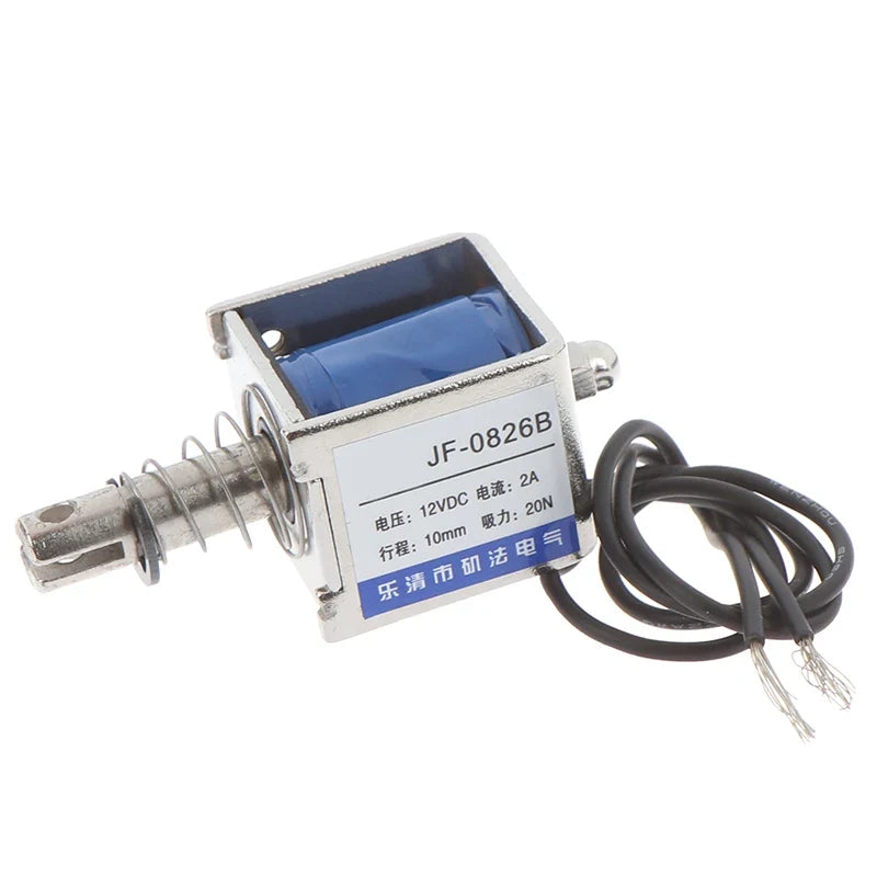 JF-0826B 12V 2A 20N Push Pull Open Frame Solenoid Electromagnet