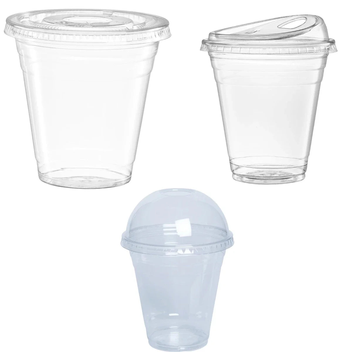 Clear Plastic Cups Lids Go Crystal Disposable Straw Iced Coffee