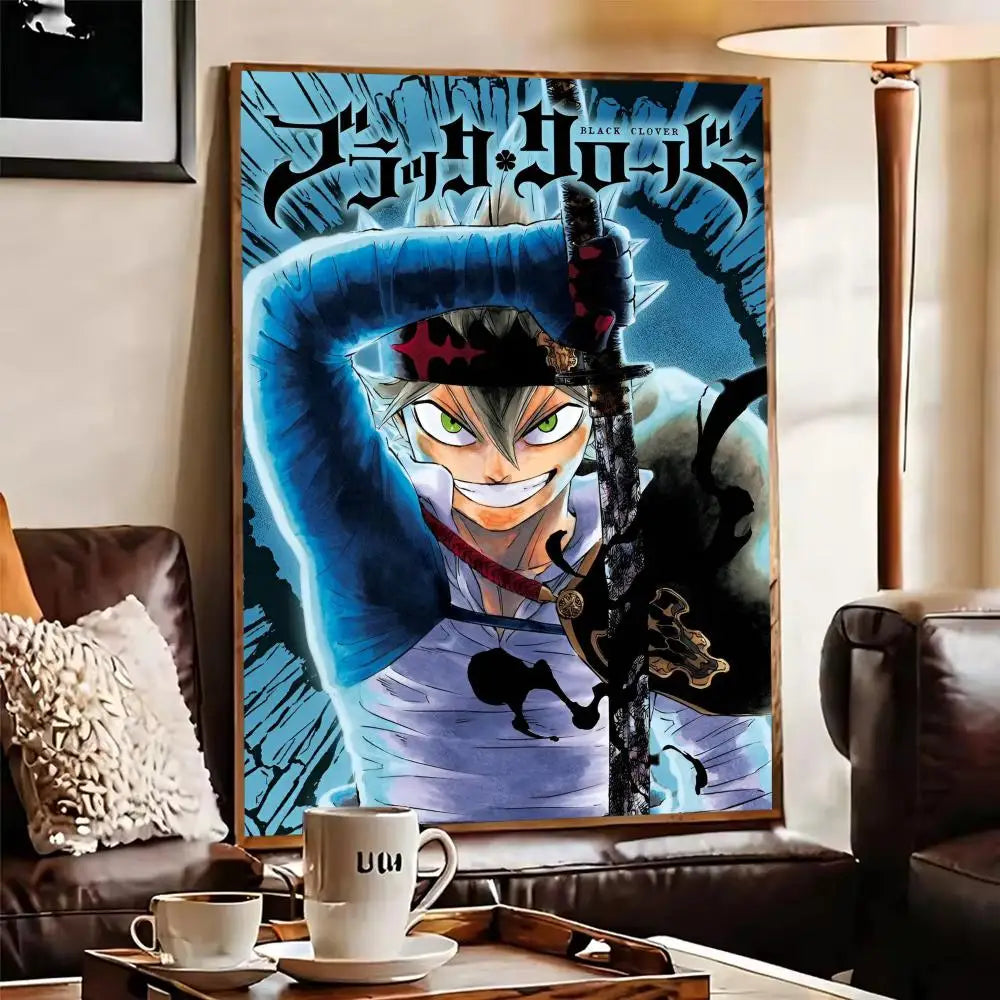 Black Clover Anime Self-Adhesive Wall Poster Art Sticker
