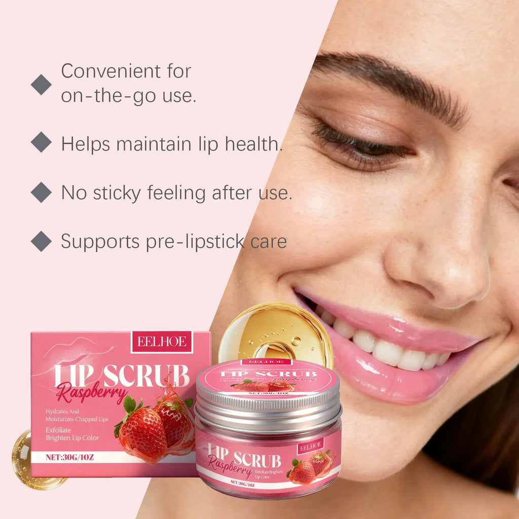 EELHOE Strawberry Lip Scrub – Exfoliating Moisturizing Lip Balm