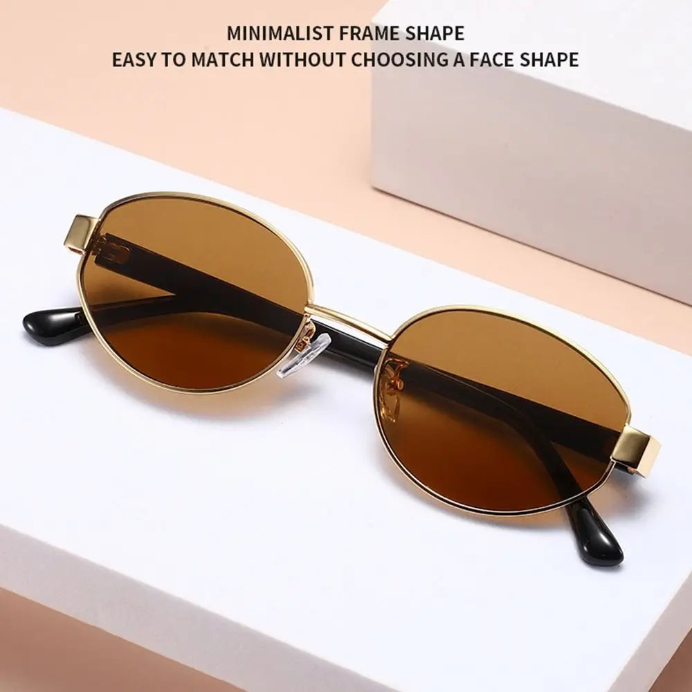 Retro Oval UV400 Sunglasses – Unisex Vintage Punk Eyewear