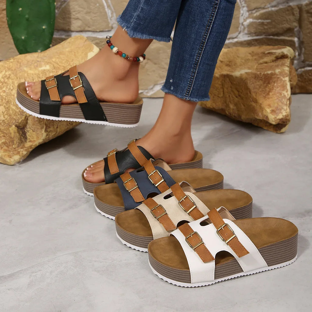 Women's Wedge Platform Sandals – Non-Slip Peep Toe Beach Shoes