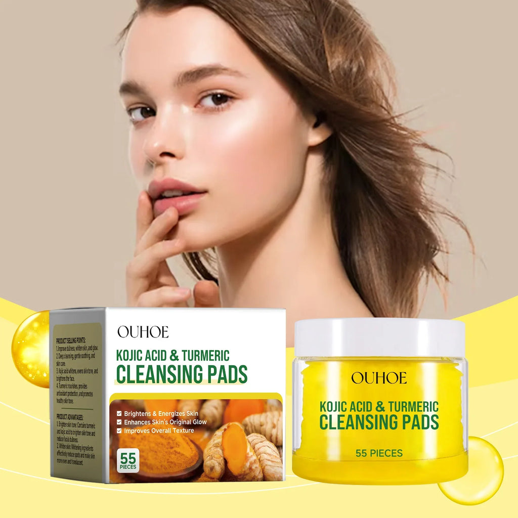 Turmeric Kojic Acid Exfoliating Facial Pads – 55pc Glow Set