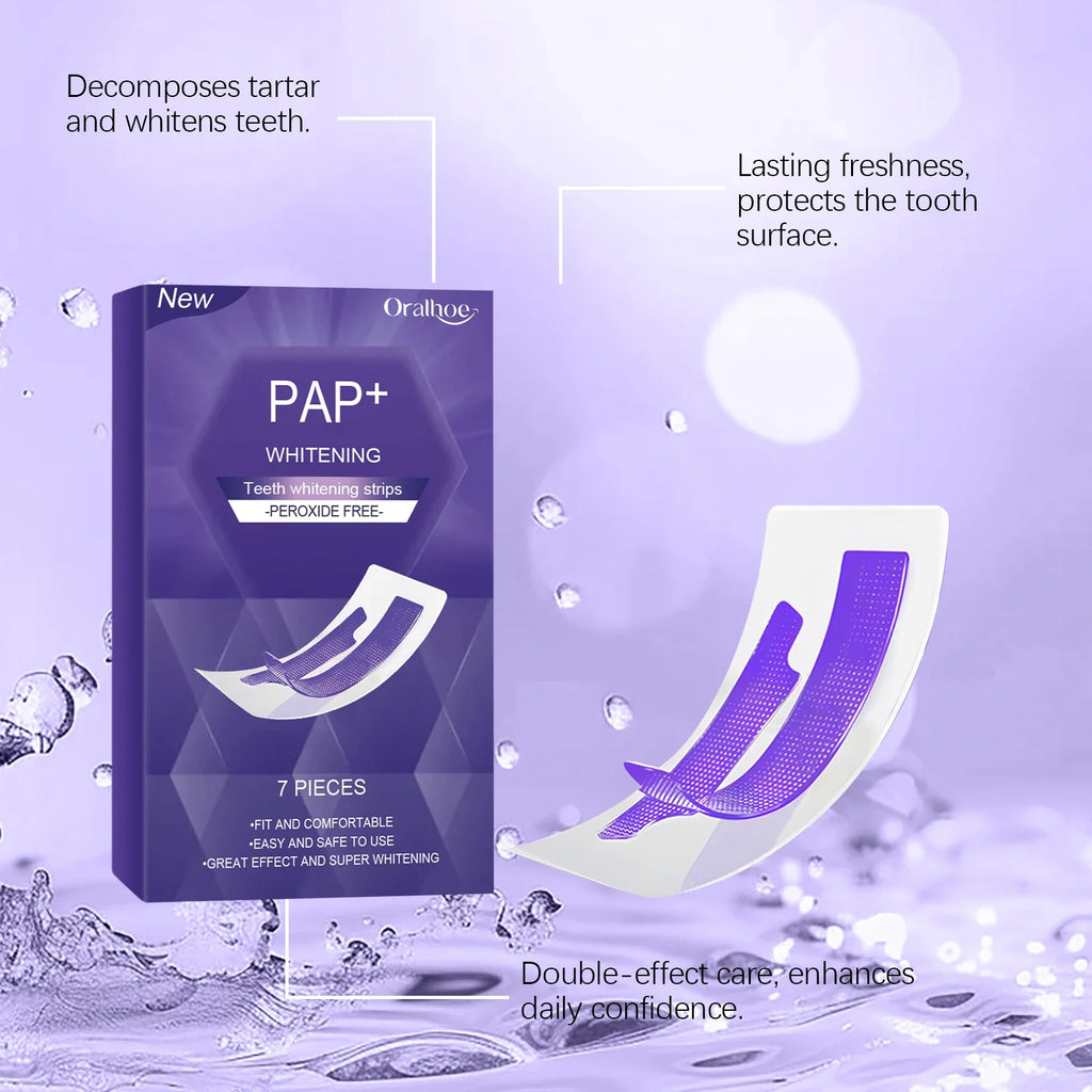 Purple Teeth Brightening Strips | Stain Removal Oral Care 7pcs