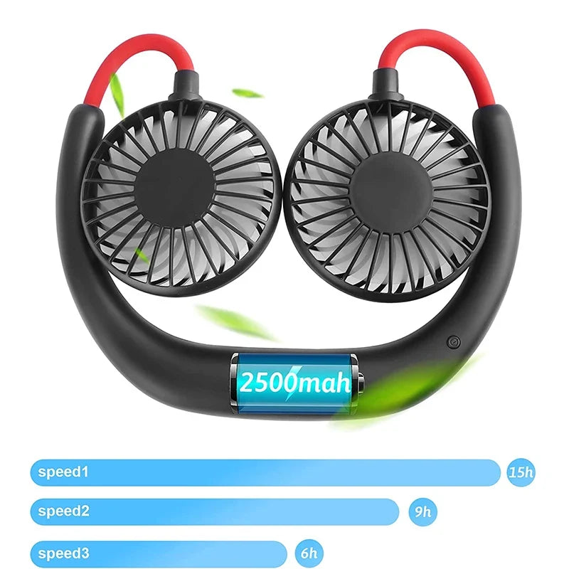 ROFAELEC Wearable Neck Fan – Hands-Free USB Rechargeable Cooling