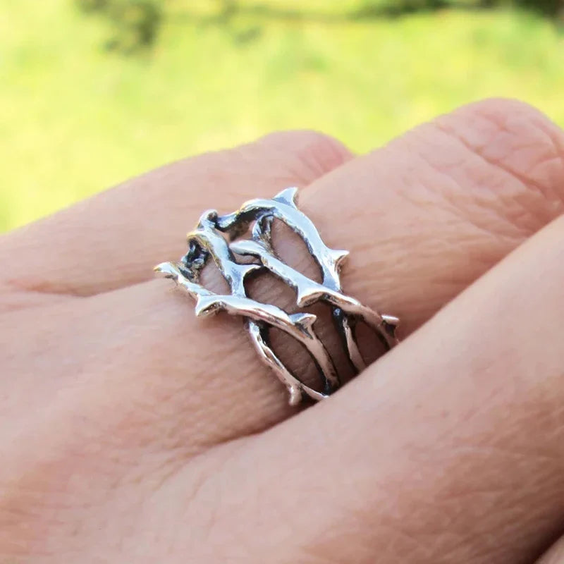 Huitan Vintage Branch Ring – Unisex Brass Hip Hop Couple Ring