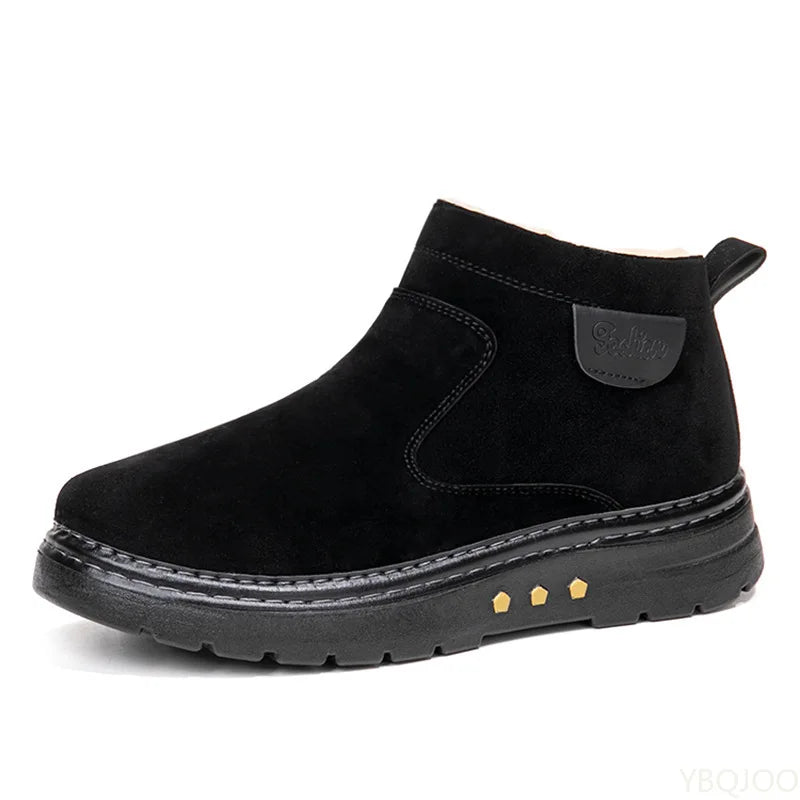 Men's High-Top Winter Snow Boots – Warm Thick Sole Slip-On