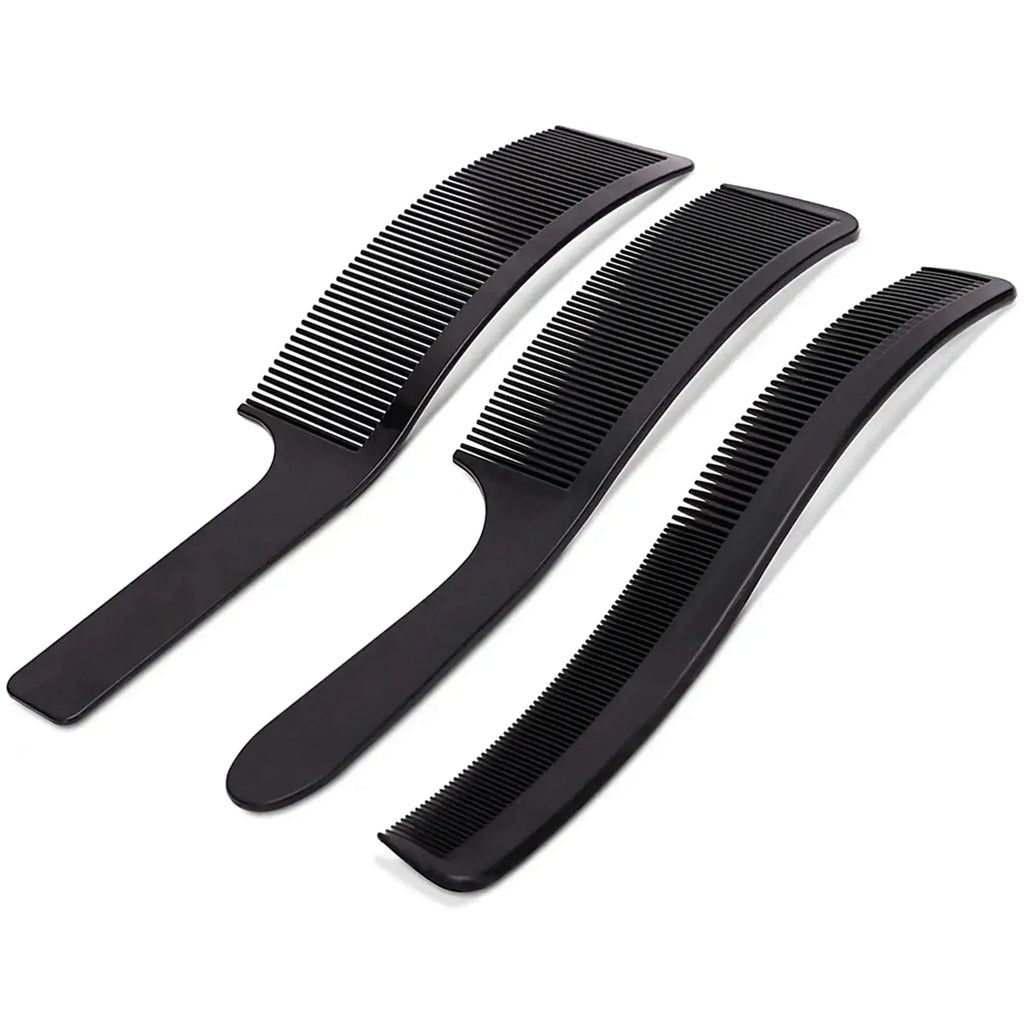 3-Piece Curved Barber Cutting Comb Set – Flat Top Anti-Static