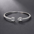 Huitan Cubic Zirconia Cuff Bracelet Bangle for Women