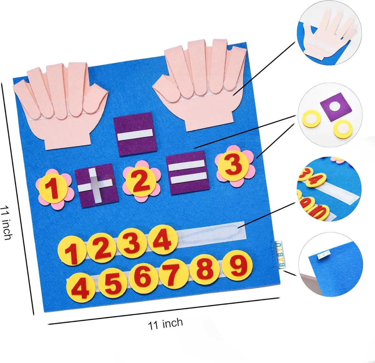 Montessori Felt Finger Numbers Math Toy for Toddlers Ages 3–6
