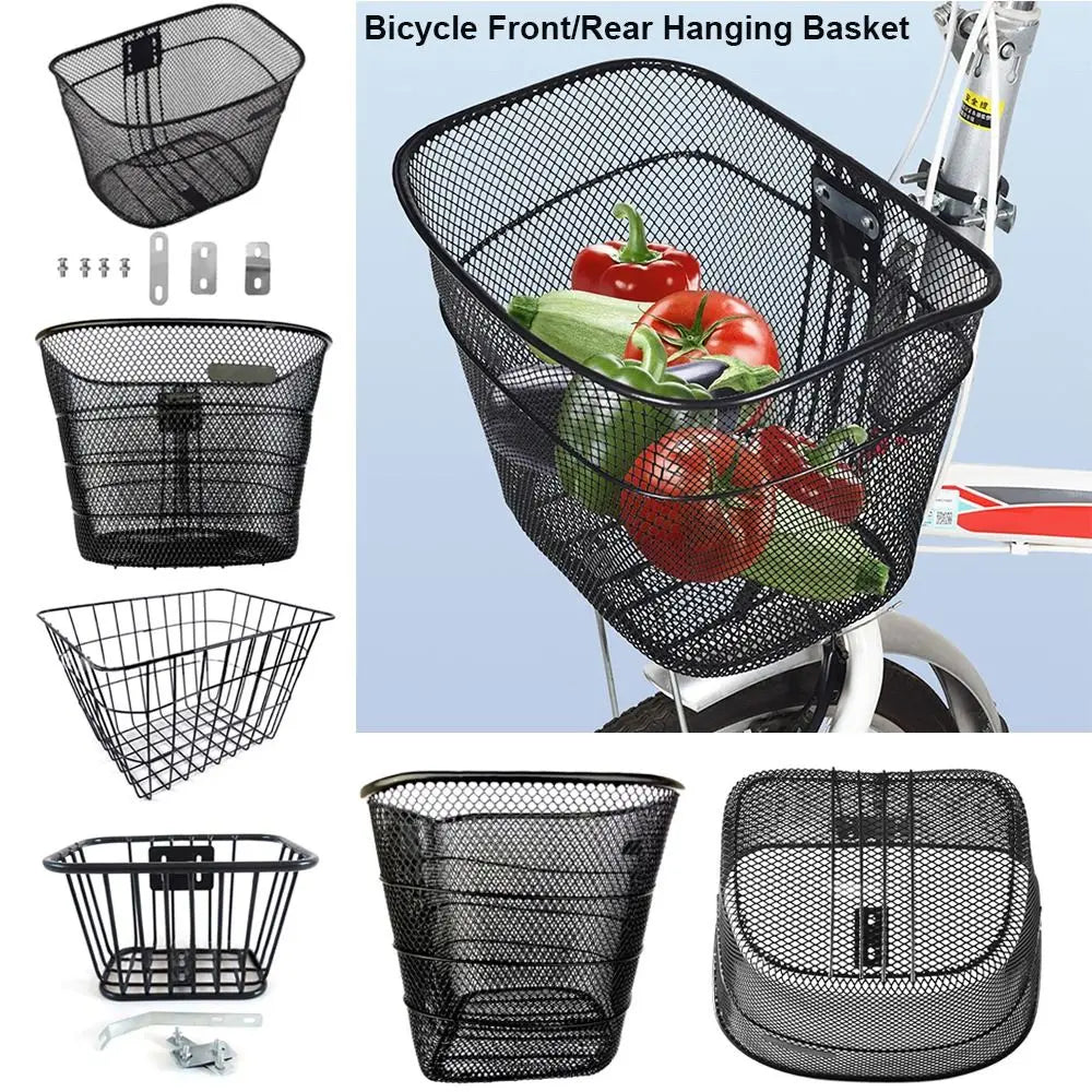 Metal Bicycle Basket – Front & Rear Hanging Bike Storage