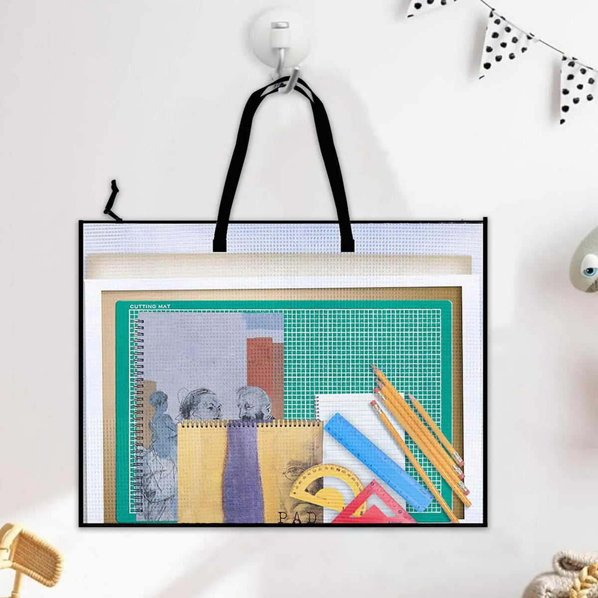 19x25" Clear Art Portfolio Bag – Zippered Waterproof Carry Case
