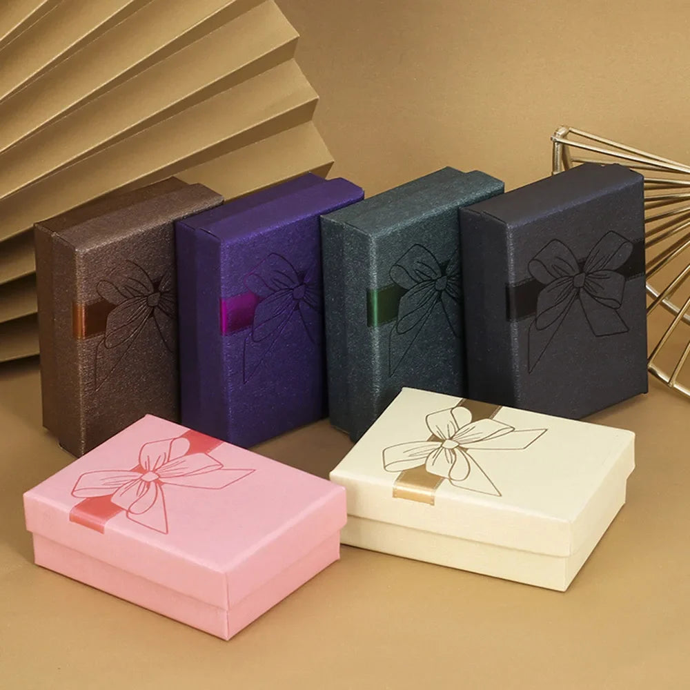 Fashion Bowknot Jewelry Box Multi Colors Ring Earrings Pendant