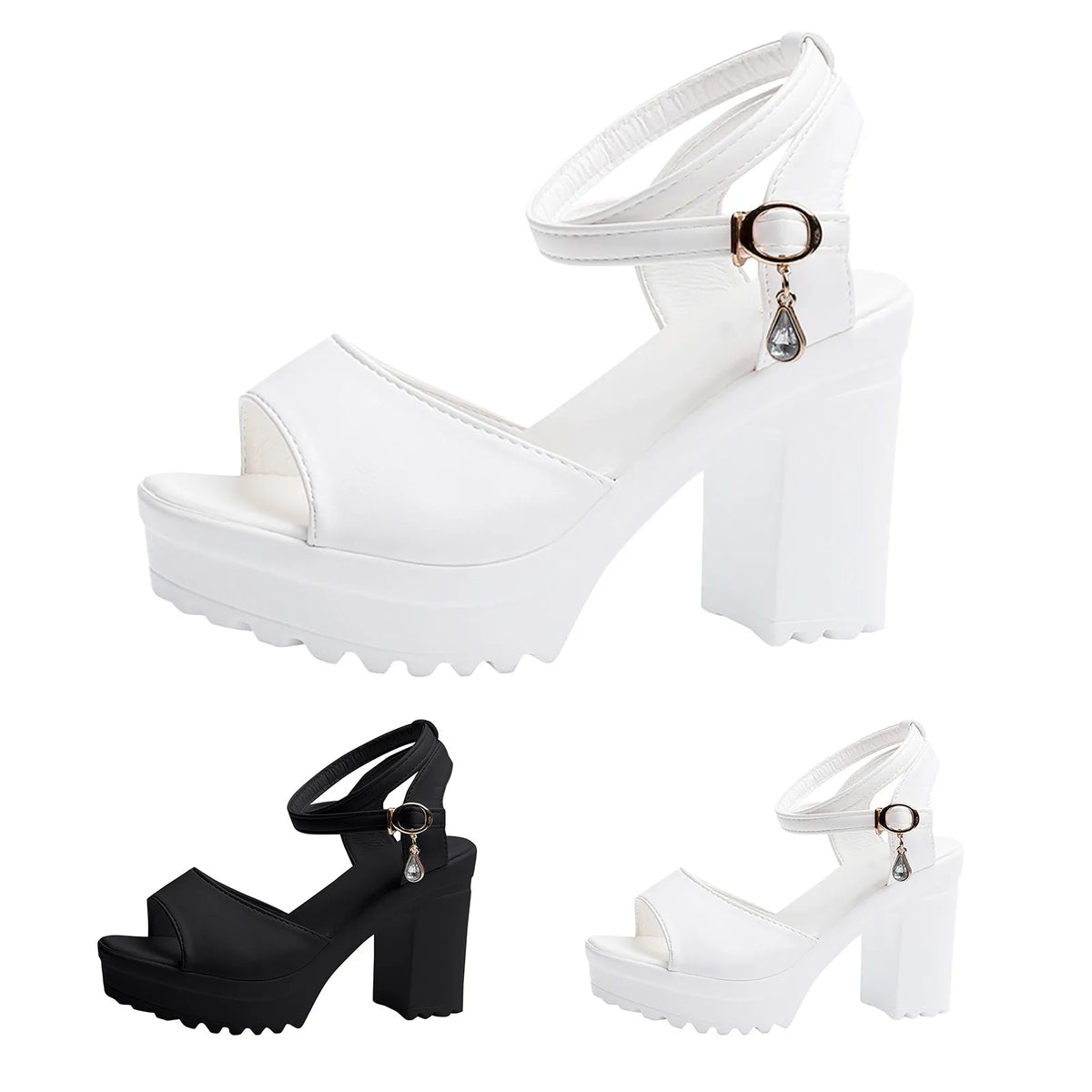 Women's Open-Toe Platform Wedge Sandals | Ankle Strap