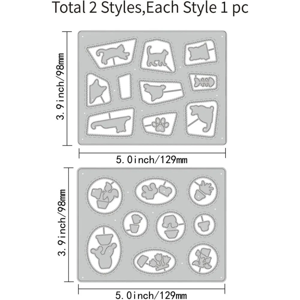 Wacky Windows Metal Cutting Dies – Animal & Plant Frame Stencils