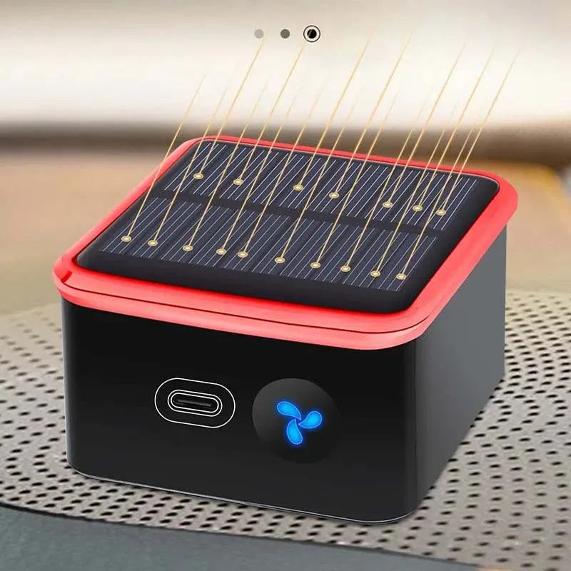 Solar USB Car Air Purifier – Negative Ion Odor Eliminator