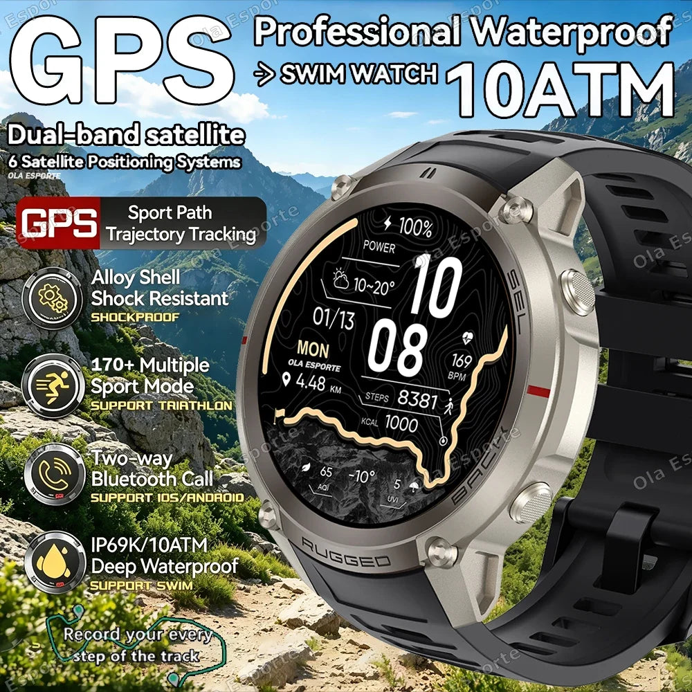 Ola Esporte GPS Smartwatch AMOLED 5ATM 170+ Sports Modes