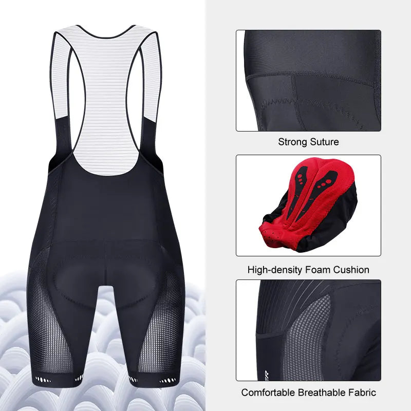 X-TIGER Cycling Bib Shorts – 5D Gel Pad & UPF50+ Men's