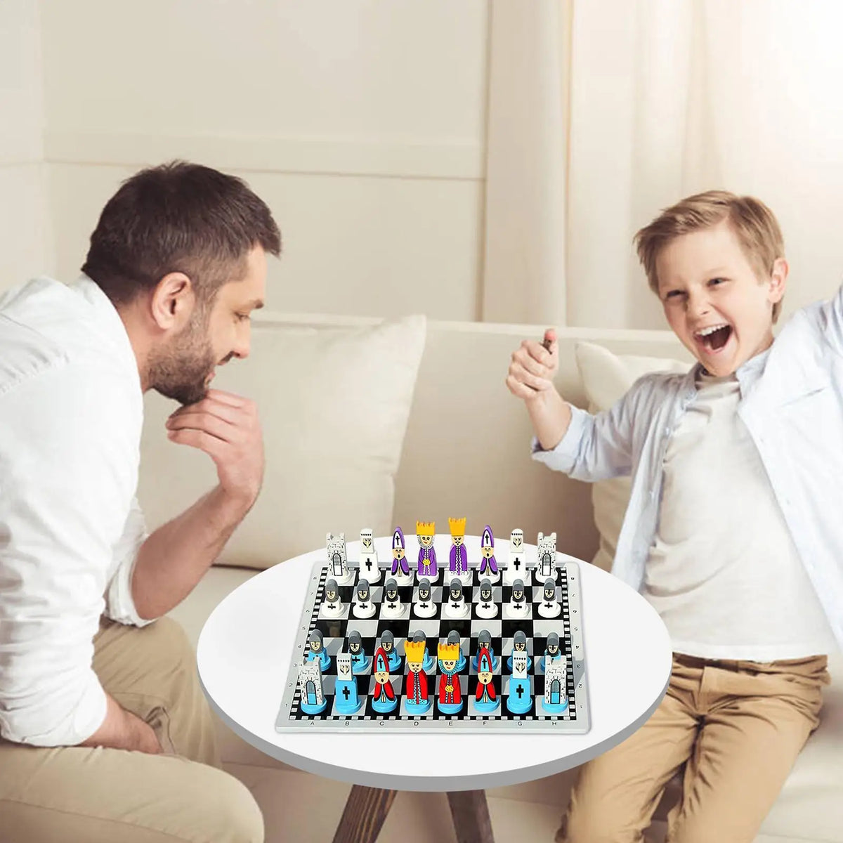 Portable Wooden Chess Set – Cartoon Pieces & Travel Board Game