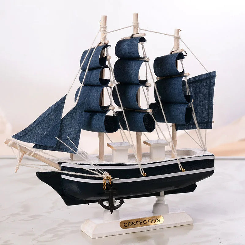 Handmade Wooden Sailing Ship Model | Nautical Decor Gift