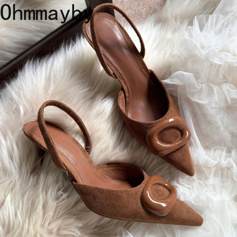 Women's Pointed Toe High Heel Sandals – Elegant Mule Slingbacks