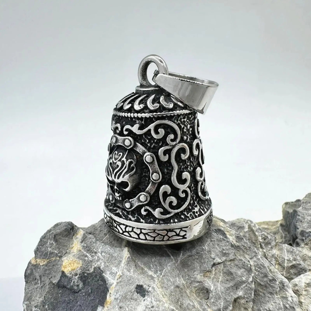 Motorcycle Bells Men Metal Skull Charm Vintage Handmade Biker