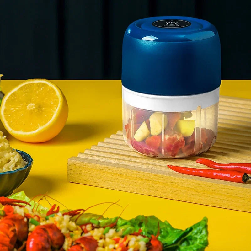 USB Mini Electric Food Grinder 250ml – Garlic & Veggie Chopper