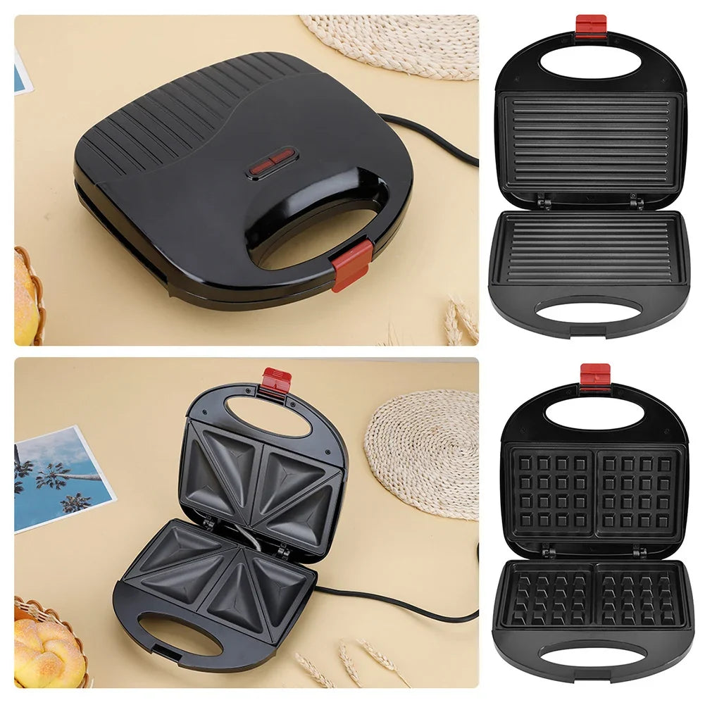 750W Non-Stick Sandwich & Waffle Maker Press | Countertop