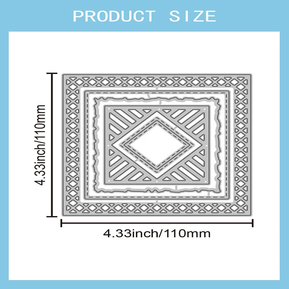 Geometric Carbon Steel Cutting Die – Scrapbooking Embossing Stencil