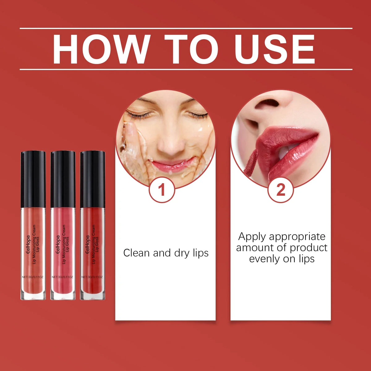 Eelhope Moisturizing Lip Gloss – Non-Sticky, Long-Lasting Glow