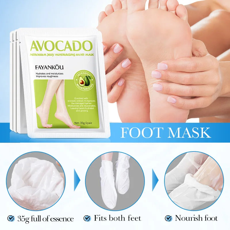 BIOAOUA Avocado Exfoliating Foot Mask 5 Pairs – Dead Skin Remover