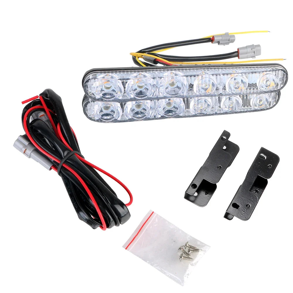 Universal DC 12V LED Daytime Running Lights with Turn Signal