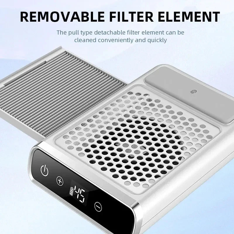 Nail Dust Extractor Vacuum Machine Adjustable Speed Reusable Filter