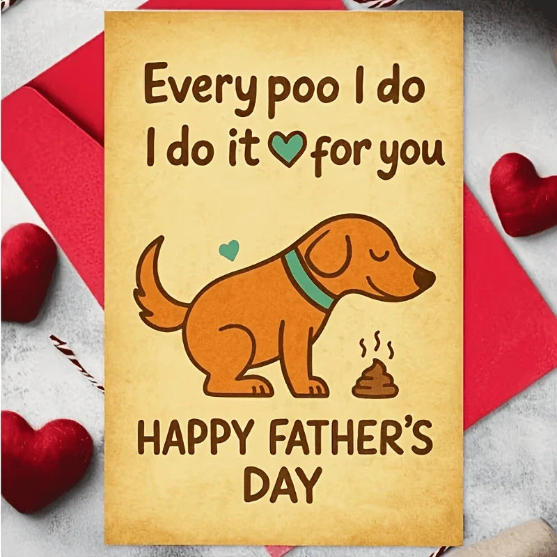 Father's Day Dog Lover Card with Envelope – Funny Pet Humor