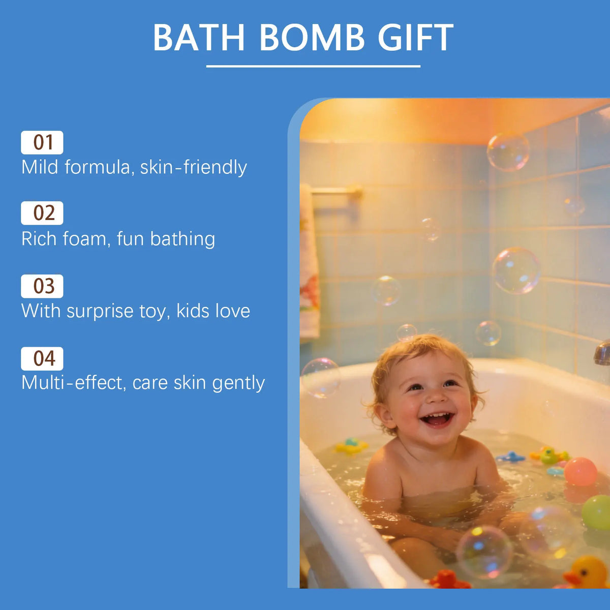 Kids Bath Bombs with Hidden Surprise Toy Inside – 12-Pack