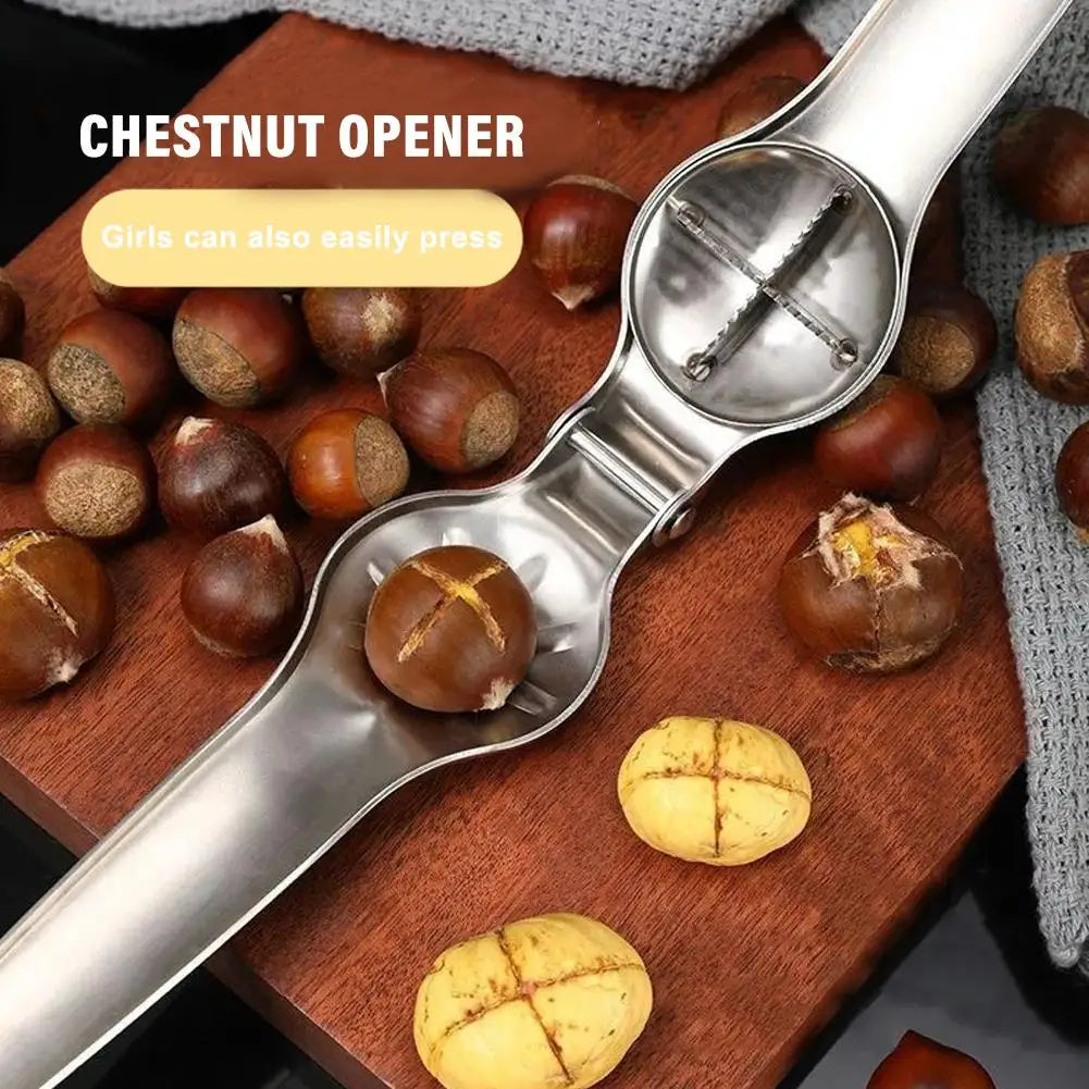 2-in-1 Stainless Steel Nut Cracker & Chestnut Opener | KITPIPI