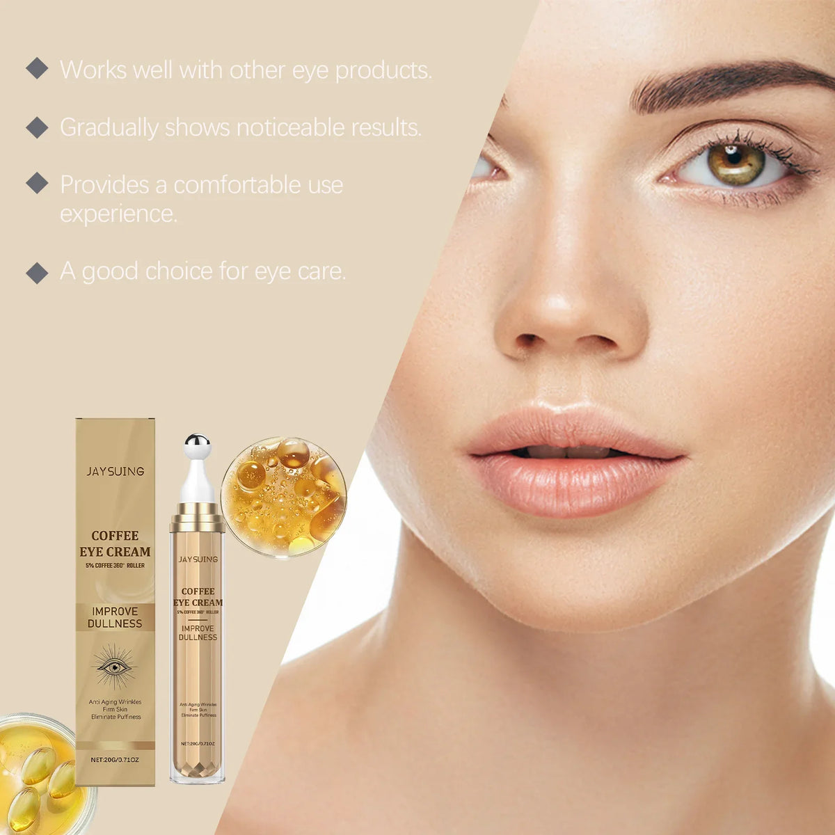 Jaysuing Hyaluronic Acid Eye Cream – Dark Circles & Lines 20g