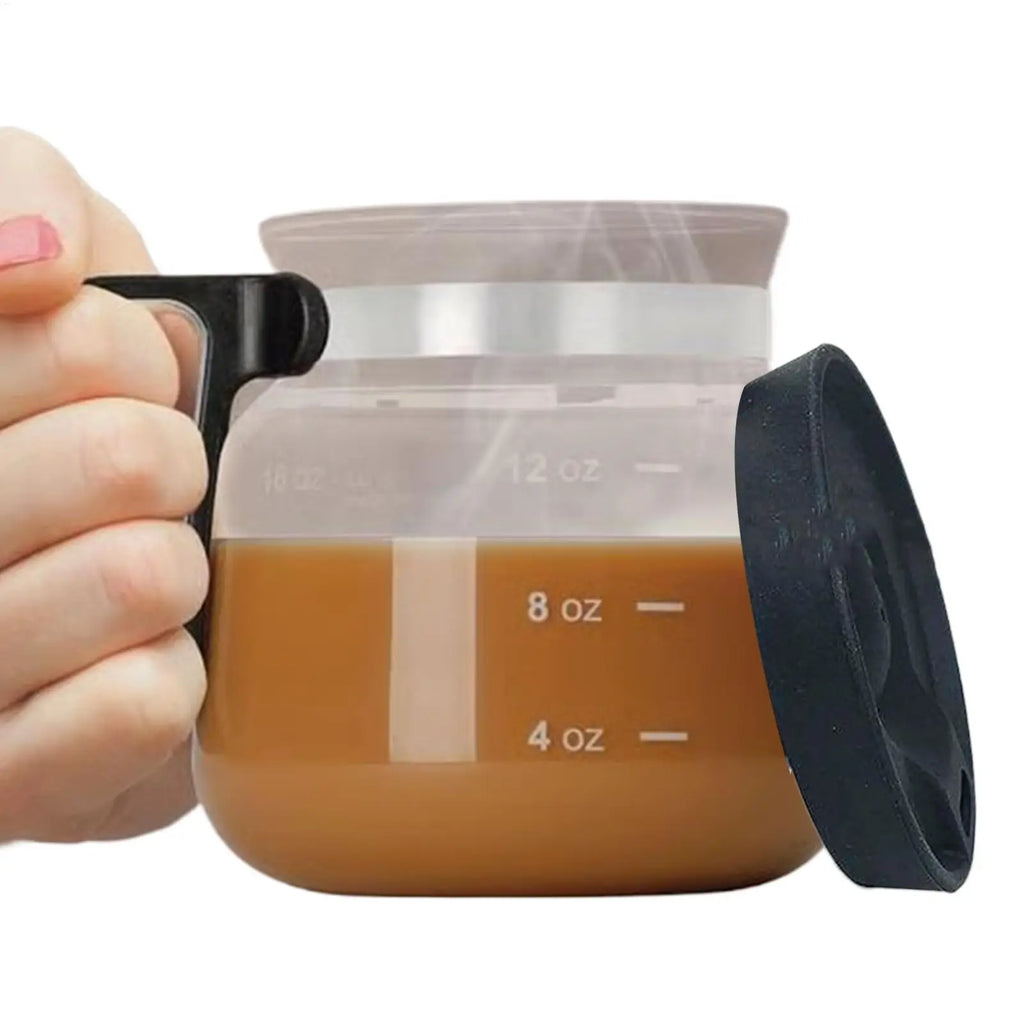 Clear Coffee Mug Glass Tea Cup Pot Drinking Cups Lid Cold Beverage