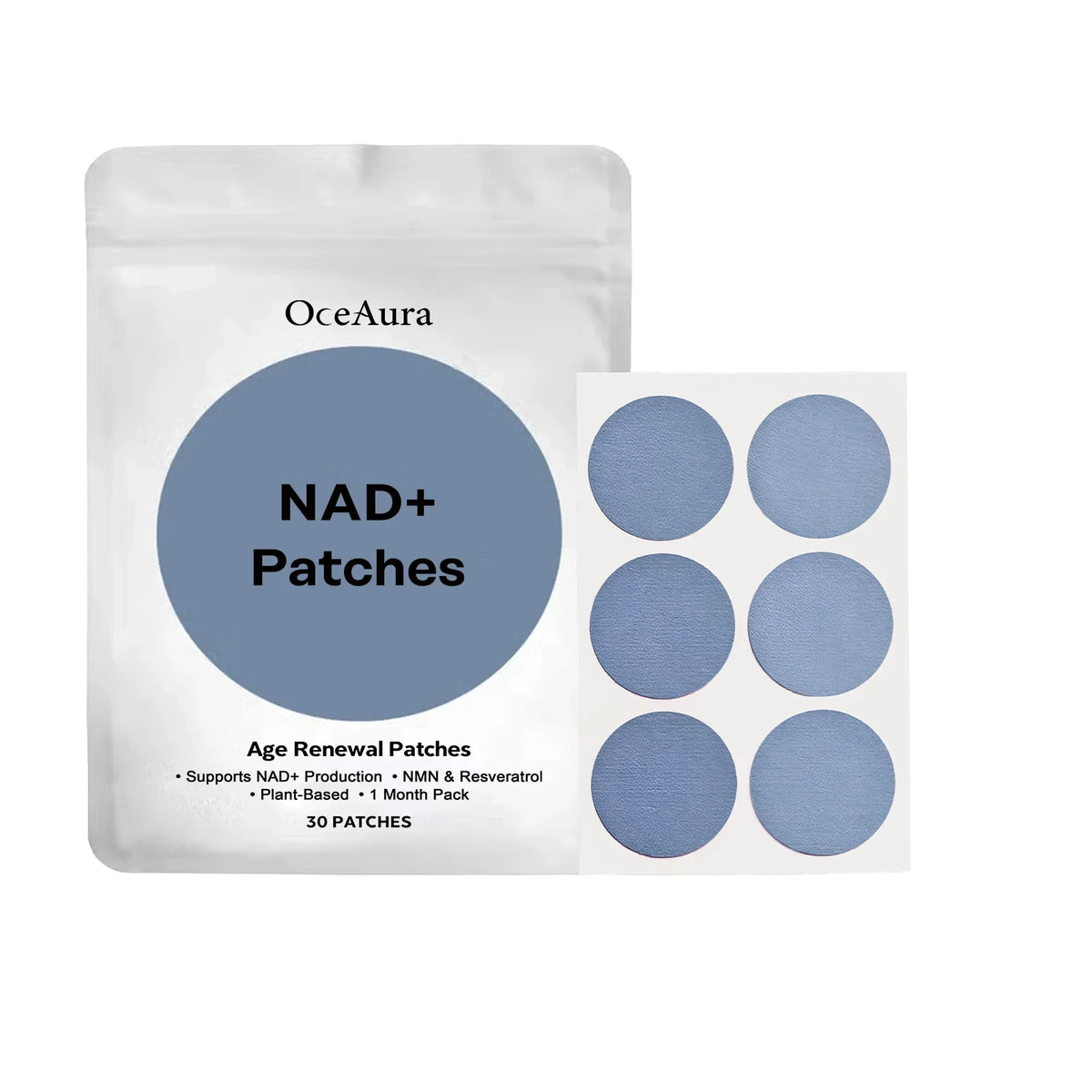 OceAura NAD+ Hydrating Body Patches | 30pc Moisturizing Skin Care