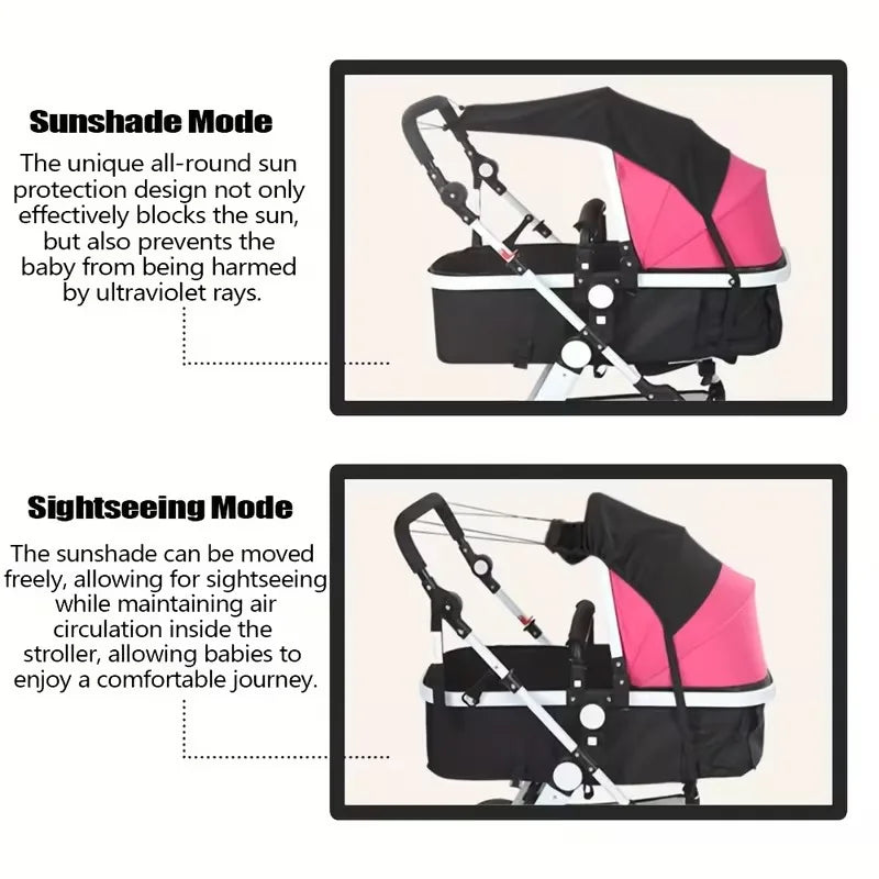 Universal Baby Stroller Sunshade Anti-UV Waterproof Cover + Window