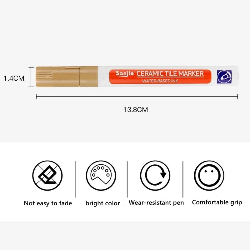White Waterproof Grout Pen – Tile Seam Repair Marker