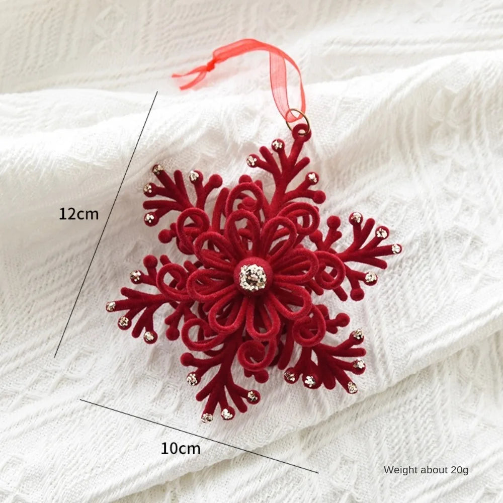 Velvet Bowknot Christmas Tree Pendant | Wine Red Bow Ornament