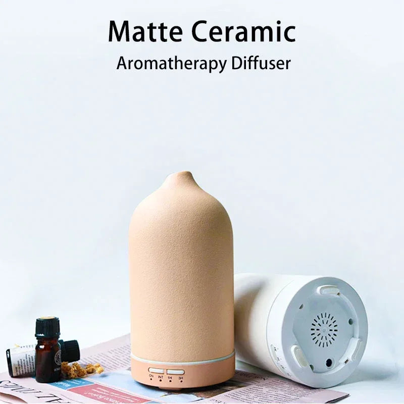 Ceramic Aroma Diffuser & Humidifier | Timer & Color Lights