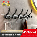 YUNJIEYA 6-Hook Aluminum Wall Hanger | Black White Gun Grey