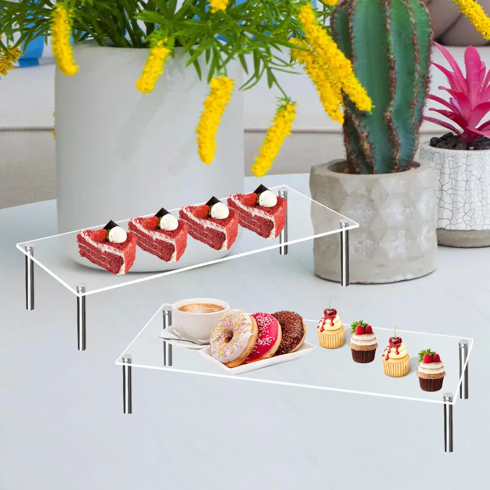 Stainless Steel Stand Acrylic Display Stands Clear Shelf Cupcake