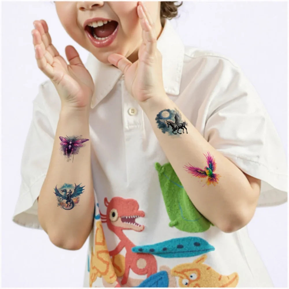 63pcs Waterproof Temporary Tattoo Stickers – Kids & Adults