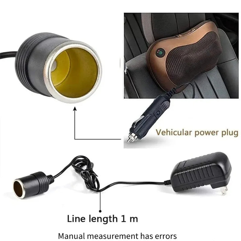 AC to DC 12V Car Cigarette Lighter Socket Power Adapter – US Plug