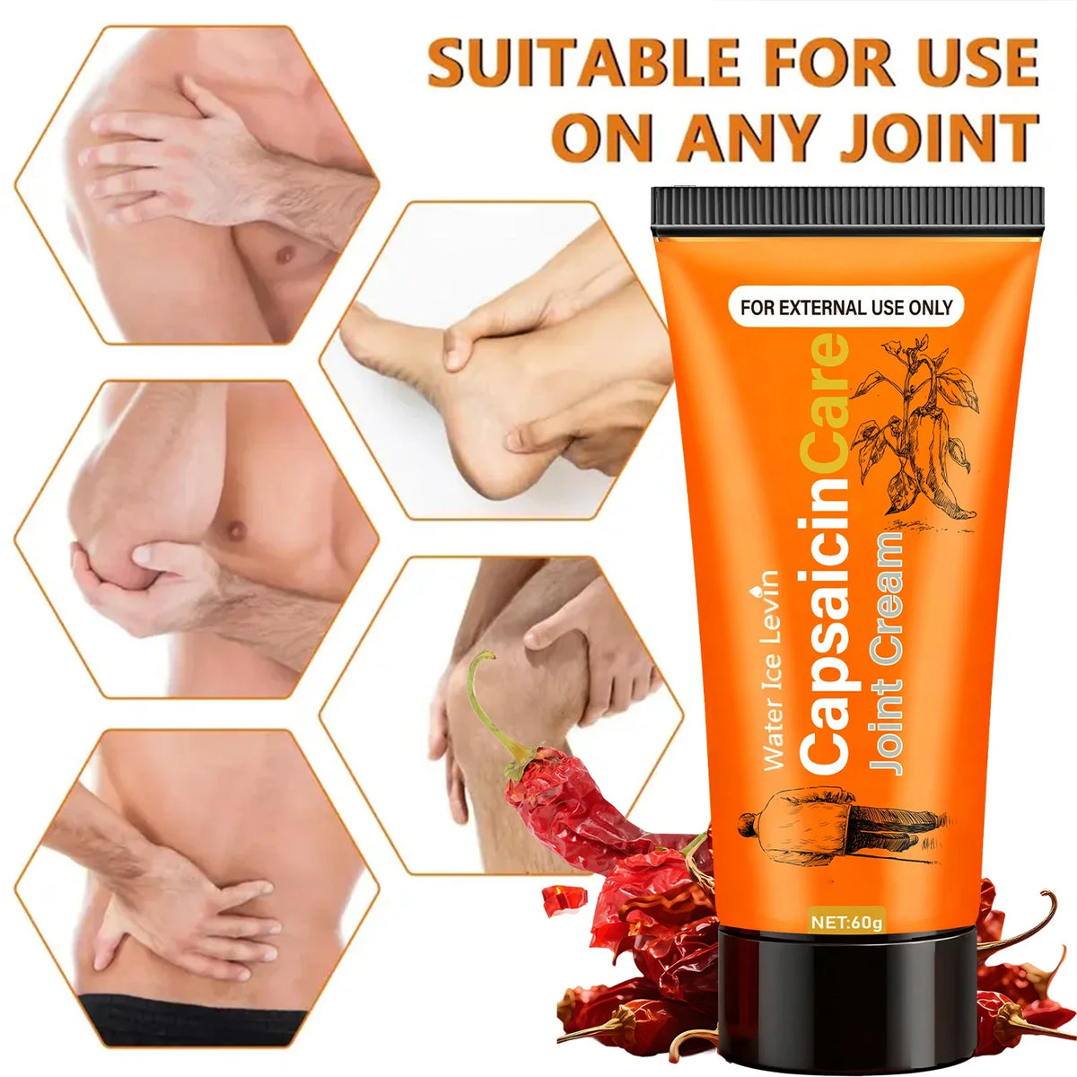 Capsaicin Joint Cream with Glucosamine & Vitamin C | 60g